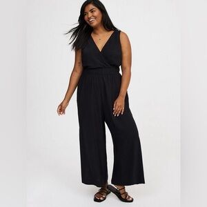 Torrid Surplice Wide Leg Jumpsuit Size 1X
